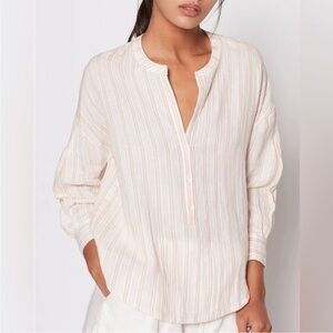 Joie Bekette Linen Stripe Shirt Top size small